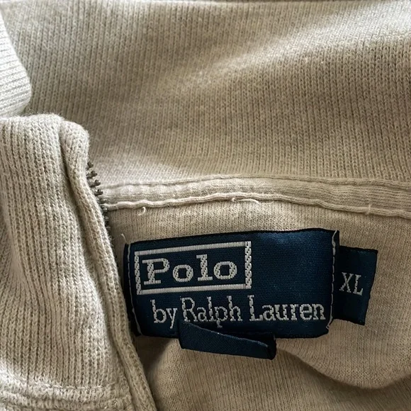 POLO RALPH LAUREN Men's Classic Quarter-Zip Pullover- Color Oatmeal - Picture 4 of 5